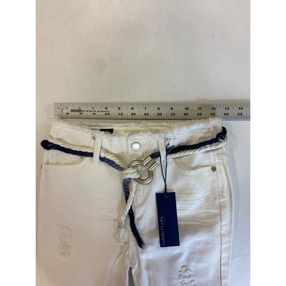 Habitual‎ Girls White Raw Hem Bermuda Denim Shorts Belted Size 10 NWT - Picture 10 of 12